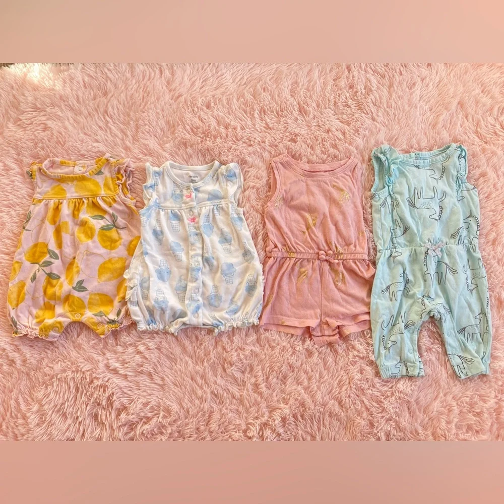 Carter's Kids Rompers and Jumpsuits Set - Yellow, White, Pink, Blue